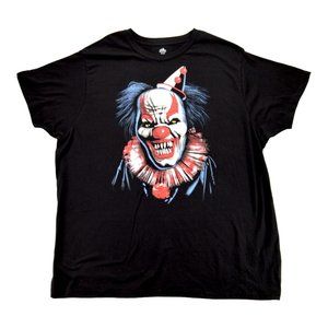 Men's Celebrate Halloween‎ 3XL Tshirt Black with Scary Clown's Face Size 3XL NWT